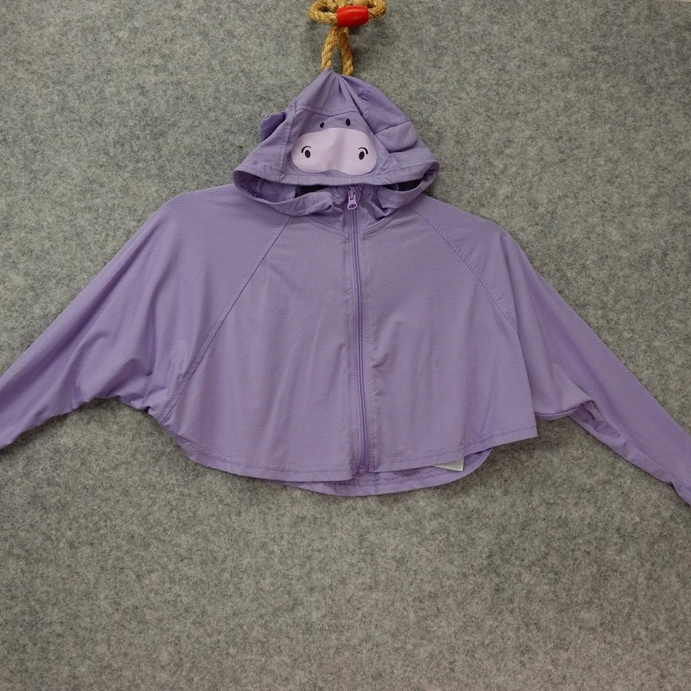Kids Swim Cover Up 2T 4T Purple Kawaii Hippo Hoodie Cape Sun Shield HAZEL HARPER